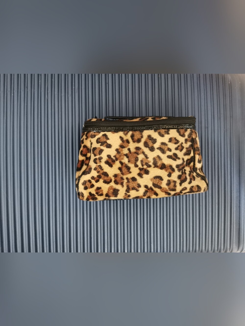 Leopard Print Faux Fur Zip Pouch
